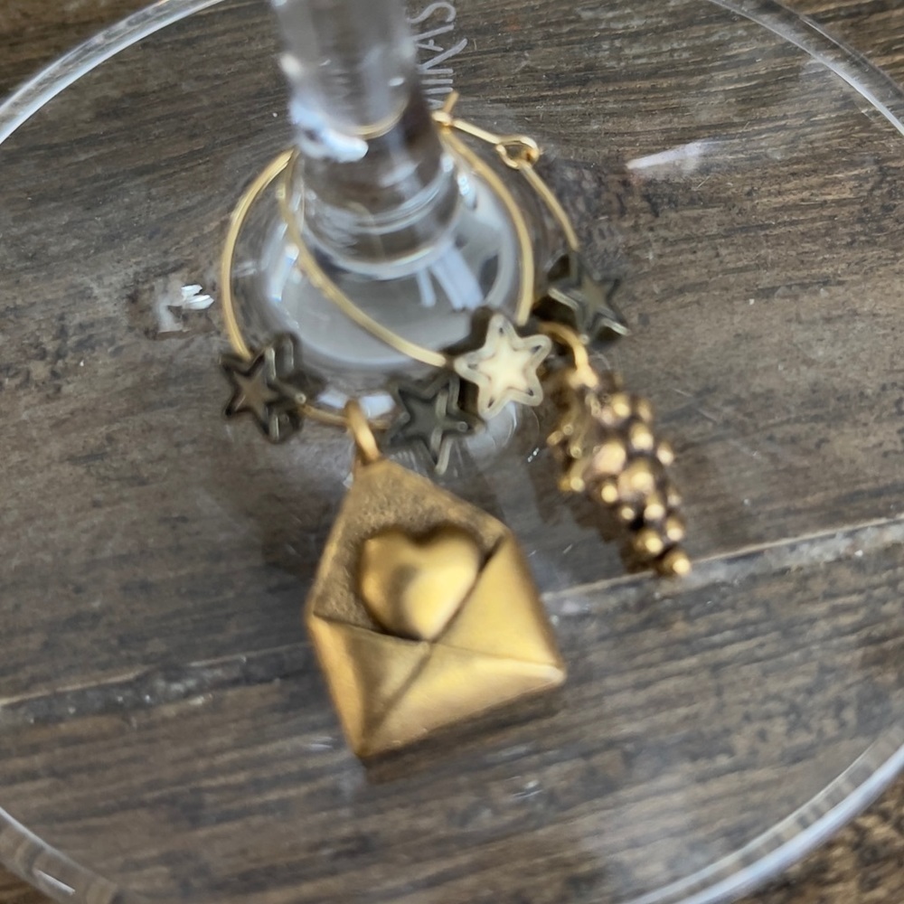 Wine charms grape and love letter bundle